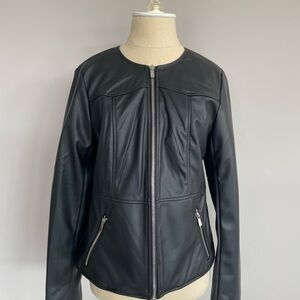 Tahari Black Women's Faux Leather Jacket